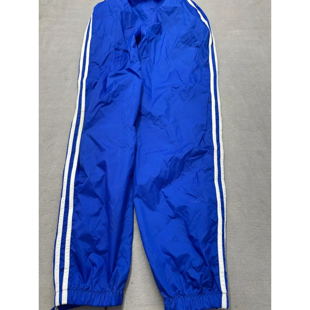 Vintage Adidas Nylon Track Pants Mens Small Blue White Stripe Windbreaker 90s
